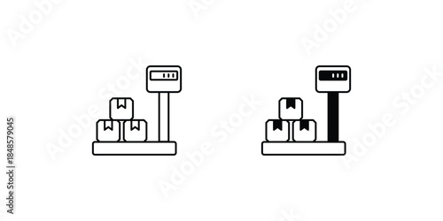 Product Weight set icon with white background vector stock illustration