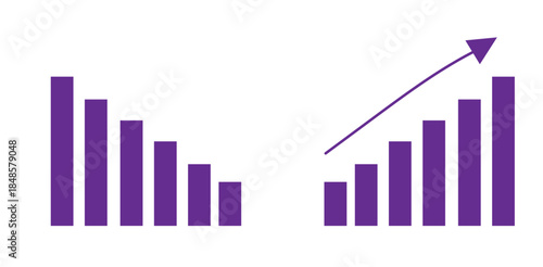 purple business scales on a white background,