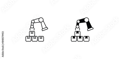 Rpa set icon with white background vector stock illustration