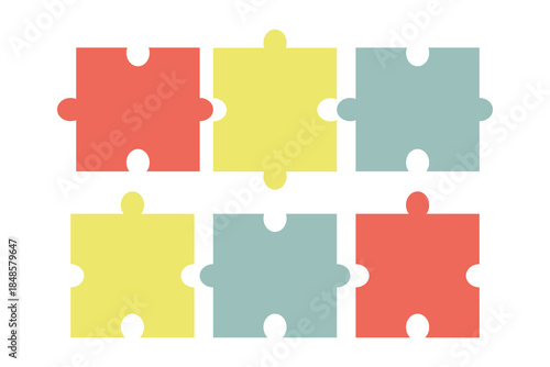 Set of puzzle. colorful puzzle. simple puzzle