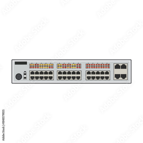 Ethernet network switch device with multiple ports.