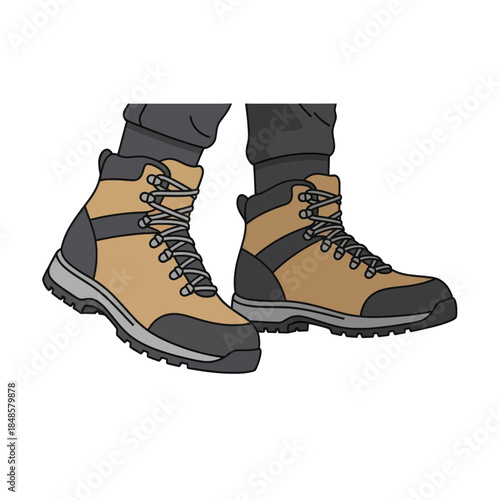 Pair of Hiking Boots Ready for Adventure.