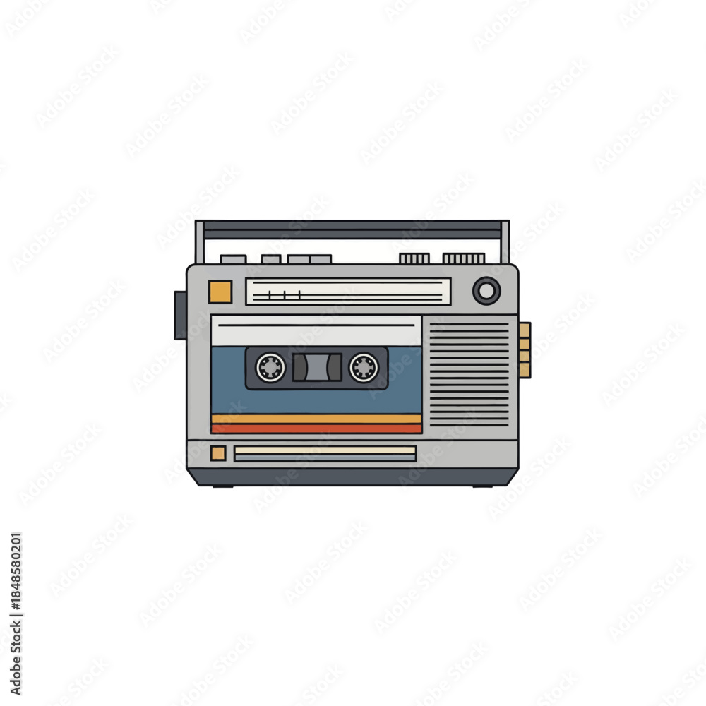 Fototapeta premium Vintage Compact Cassette Player with Tape.