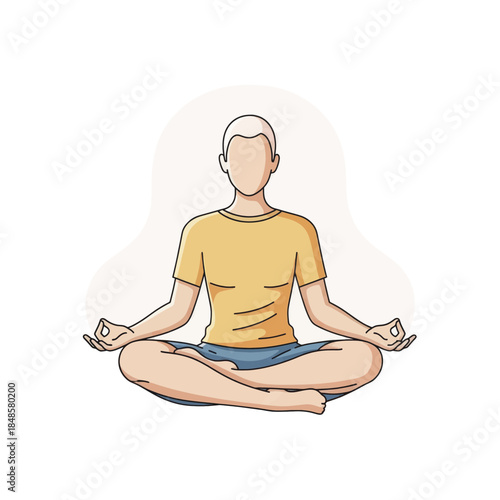 Meditating Person in Seated Lotus Pose for Calm Mind.
