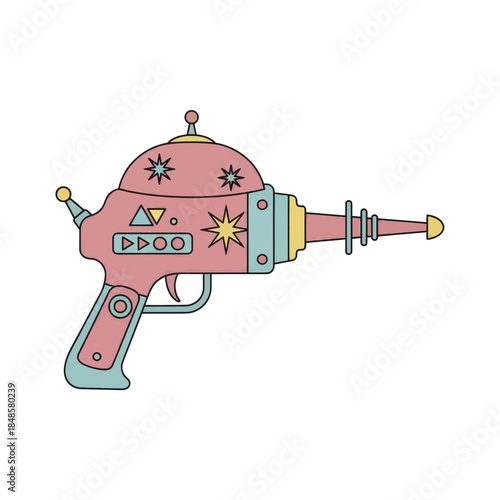 Colorful Cartoon Ray Gun Illustration.