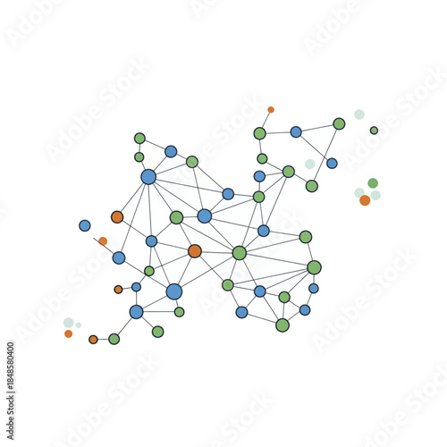 Abstract Network Diagram With Interconnected Nodes And Lines.