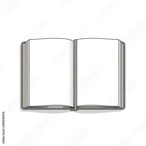 Open Book Illustration With Empty Pages.