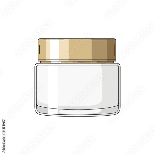 Luxurious Cosmetic Jar with Gold Cap.