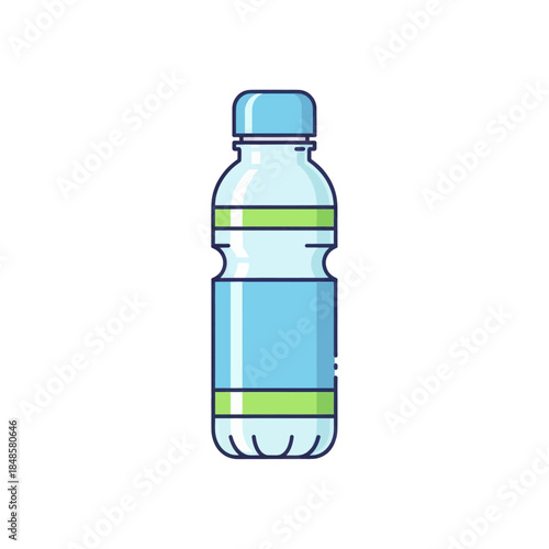 Clear Plastic Water Bottle Isolated On White Background.