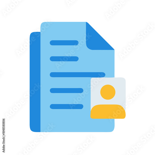 Minimalist document icon with user avatar, representing personal profile and identification