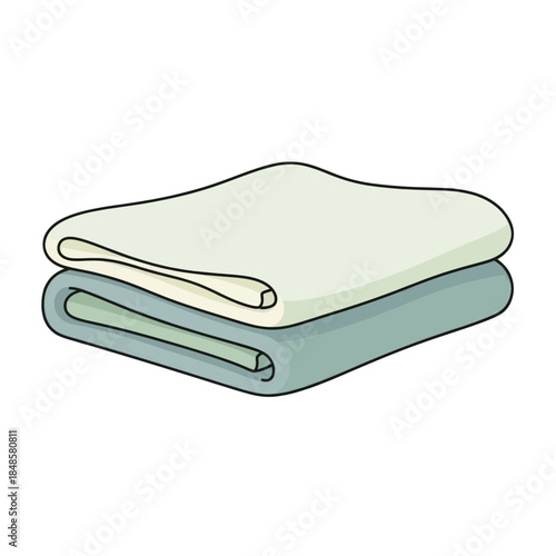 Stack of Clean Folded Towels in Soft Colors.