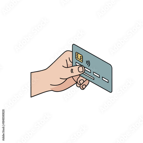 Close Up Of A Hand Holding A Credit Card.