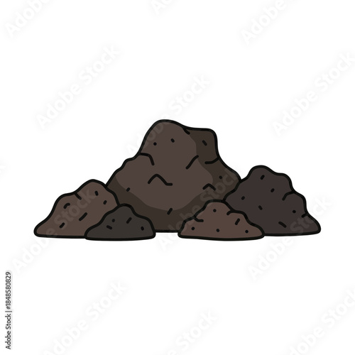 Pile of soil and dirt clumps.