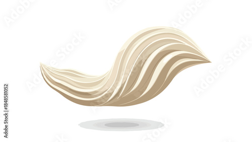 Abstract dynamic swirling beige element in a fluid wave motion, showcasing elegant curves and subtle shading, perfect for modern design concepts and