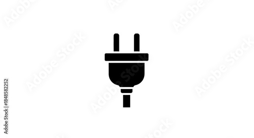 Black electrical plug icon symbol.