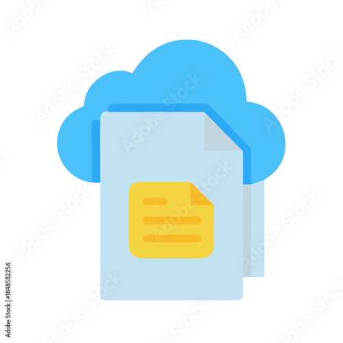 Simple Illustration of Documents in Cloud Computing Platform with Minimalist Design