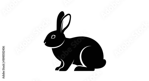 Black silhouette of a rabbit.