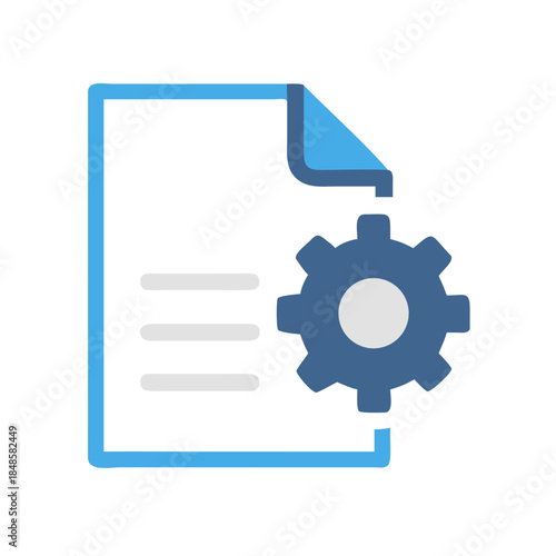 Configuration file symbol: Gear and file icon for settings representation