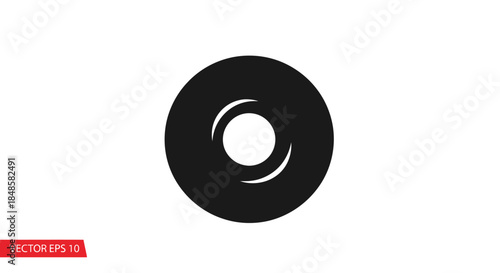 Black vinyl record close up view.