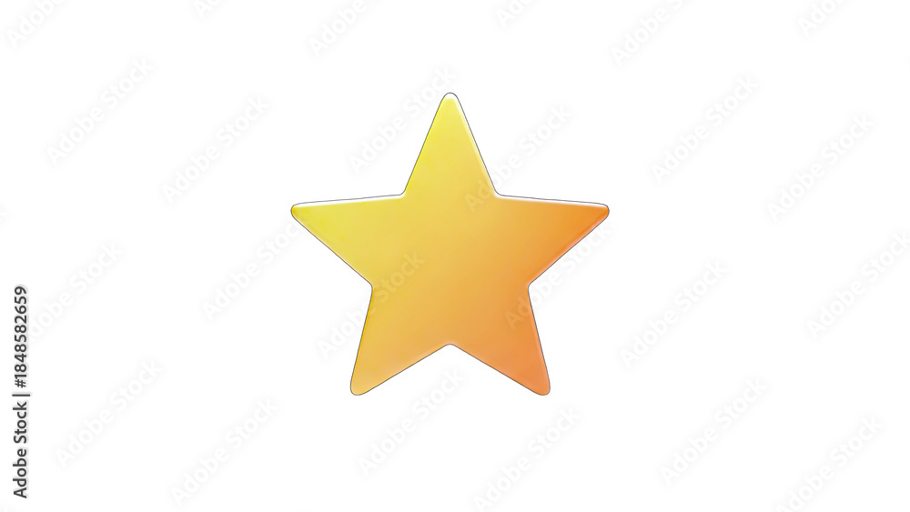 Fototapeta premium Golden Star Isolated on White Background