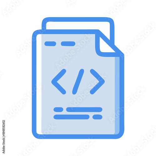 Digital document icon with code symbols depicting web development and programming