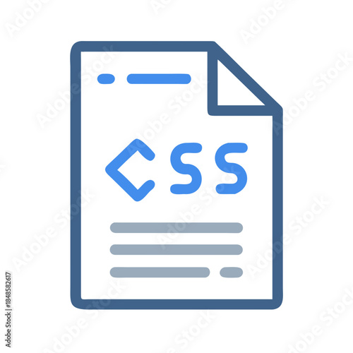 CSS File Icon: Blue Graphic Representing Web Development and Coding