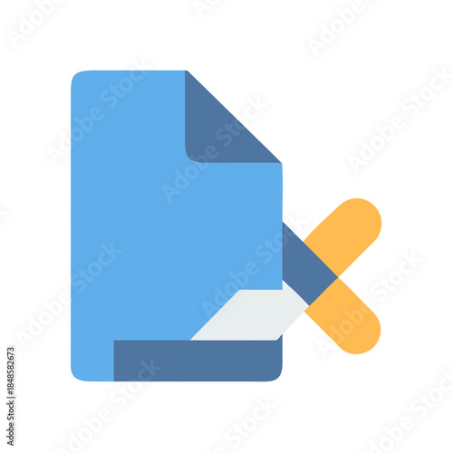 File deletion icon indicating the removal of a digital document or data