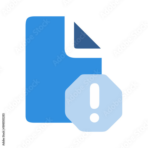 Warning sign on document, representing file errors or access problems concept