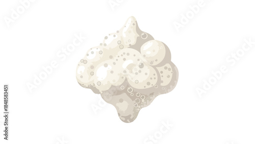 A captivating digital illustration of pristine white foam, presenting countless delicate bubbles and an invitingly soft, airy, and light texture,