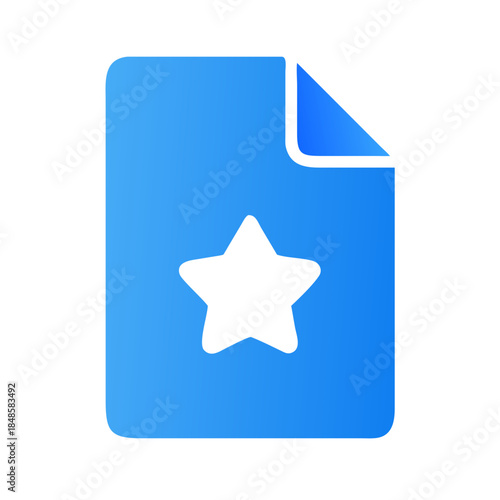 Blue document icon with black star, symbolizing favorites and important files