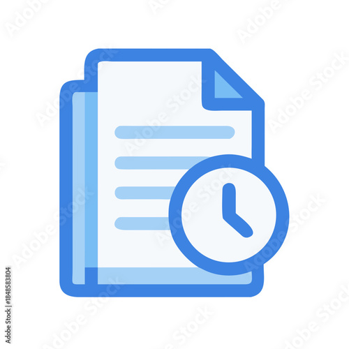 Deadline reminder icon: stacked documents with timer indicating time-sensitive task