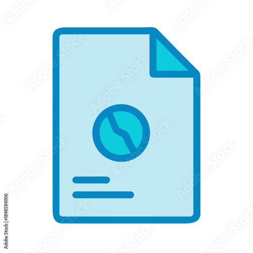 A document icon representing prohibition or restriction on a blue background