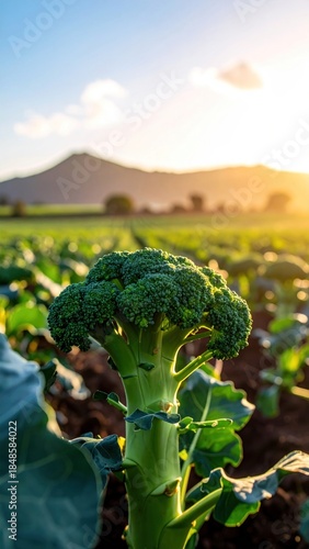 Wallpaper Mural Broccoli field sunset. Torontodigital.ca