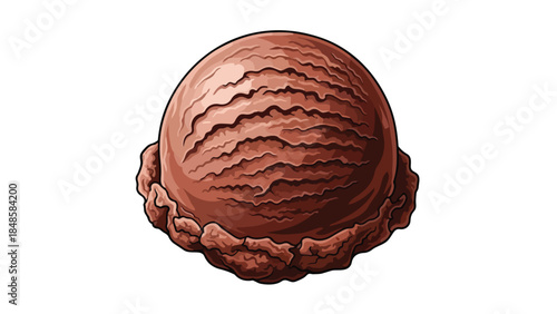 Decadent Chocolate Ice Cream Scoop Illustration Pure Indulgence Chilled Delightful Treat Sweet Dessert