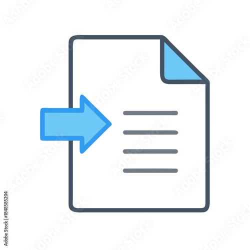 Incoming document arrow icon: file import symbol on black background