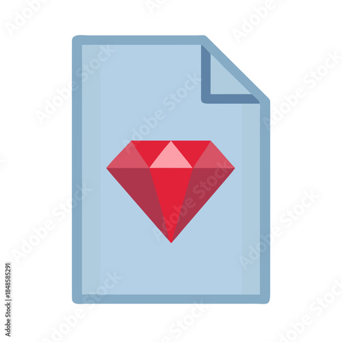 Diamond Icon on a File Page Graphic Illustration for Digital Resources