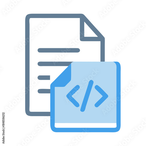 Code file icon with brackets sign vector illustration for programming theme