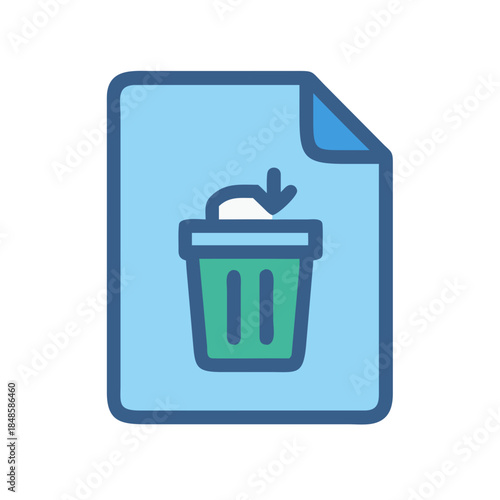 File deletion graphic: Removing data from document concept in flat design