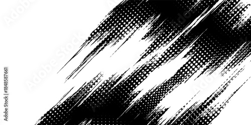 Black grunge brush stroke in white background