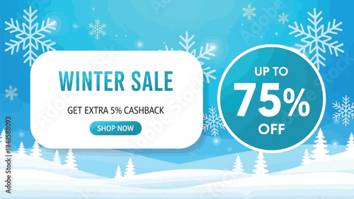 Winter Sale Special Discount Sale Poster for Online Shopping and Retail Promotion