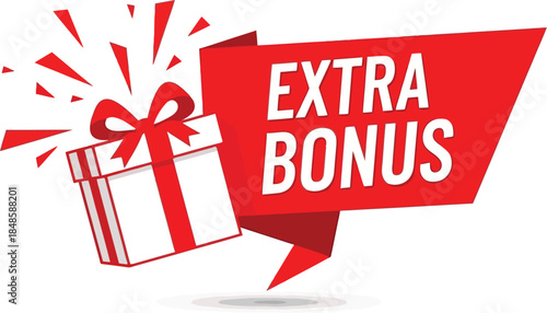 Extra Bonus Promotional Sale Banner Design with Bold Typography and Modern Graphic Elements