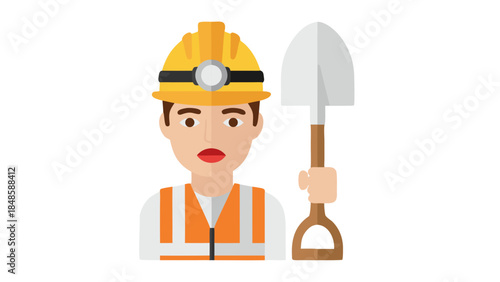 construction worker with shovel