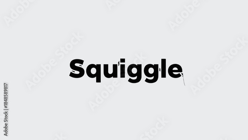 A bold black squiggle design on a plain white background with a creative typography style for artistic or decorative use