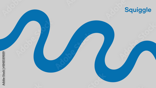 A blue wavy line on a gray background with the word squiggle in blue text