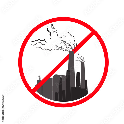 signs indicating prohibited factory construction areas (pollution-free areas)