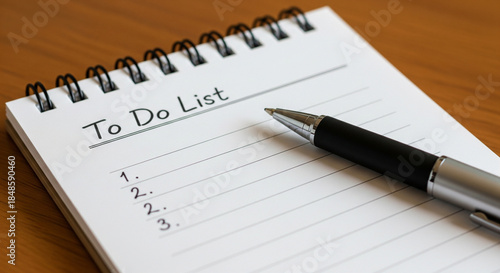 Wallpaper Mural Close-up of a to-do list on a notepad with a pen ready to write tasks Torontodigital.ca