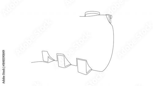 Animated Biotech septic tank. Biotech concept one-line drawing