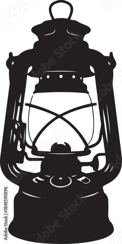 Vintage Black Lantern Silhouette Illustration