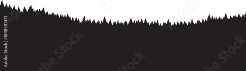 Silhouette of Trees Against White Sky Background