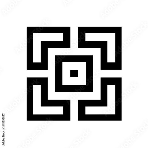 Minimalist escape game puzzle vector icon